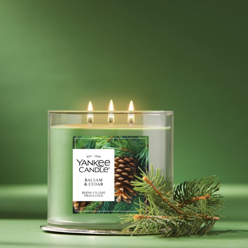 Custom Yankee Candle 3-Wick Candle - Balsam and Cedar - 3